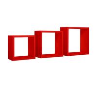 MENSOLE A CUBO DA PARETE SET DI 3 PZ COMPONIBILE VARI COLORI MOD. INCUBO