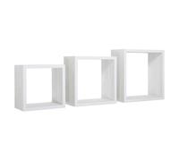 SET 3 CUBI MENSOLE PARETE ROVERE SBIANCATO SCAFFALE SALOTTO CAMERA INCUBO