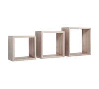 SET 3 CUBI MENSOLE PARETE ROVERE SCAFFALE SALOTTO SOGGIORNO CAMERA INCUBO
