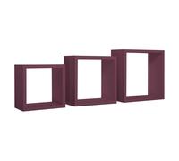 SET 3 CUBI MENSOLE PARETE VIOLA SCAFFALE SALOTTO SOGGIORNO CAMERA INCUBO