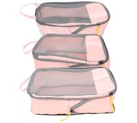 Set 3 Cubi Organizer Compressione Valigia Oxford da Viaggio | Tre Pezzi per Classificare gli Indumenti, Riconoscere Facilmente Contenuto e Sfruttare lo Spazio del Bagaglio
