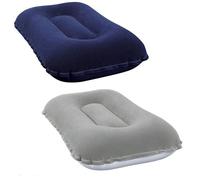 Set 3 cuscini gonfiabili vellutati grigio blu da viaggio per mare piscina spiagg