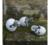 Set 3 dinosauri drago statua in pietra H.19/21/14 cm 18 kg cemento antigelo