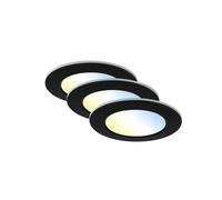 BRILONER - Set di 3 luci da incasso LED a soffitto, luci da incasso CCT, faretto da incasso LED per bagno, faretto da incasso per bagno IP44, nero, 92x45 (DxH)