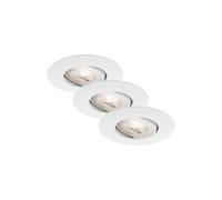 Set 3 Faretti Incasso Kulana Plastica Bianco Led Integrato 4,9W 3000K