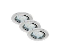 Set 3 Faretti Incasso Moderno Fit Move Metallo Argento 3 Luci Gu10 [EEK: A++]