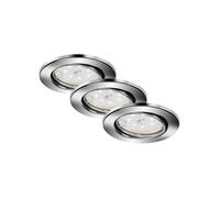 Set 3 Faretti Incasso Moderno Fit Move Metallo Cromo 3 Luci Gu10 [EEK: A++]