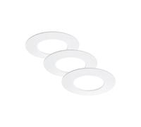 Set 3 Faretti Incasso Moderno Flat In Plastica Bianco Led Integrato 5W 4000K