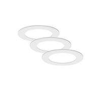 Set 3 Faretti Incasso Moderno Flat In Plastica Bianco Led Integrato 6W 4000K