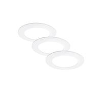 Set 3 Faretti Incasso Moderno Flat On Plastica Bianco Led 7W 4000K