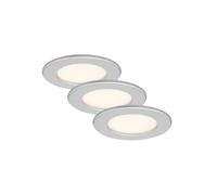 Set 3 Faretti Incasso Thin Plastica Cromo Opaco Led Integrato 6W 3000K
