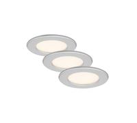 Set 3 Faretti Incasso Thin Plastica Cromo Opaco Led Integrato 6W 3000K [EEK: A++]