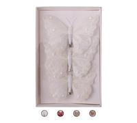 Set 3 farfalle decorative con clip in ferro, Santa's House