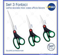 set 3 forbici in acciaio inox lame professionali per la cucina e bar da ufficio