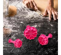 Set 3 Formine per Biscotti a Forma di Fiori e Foglie, Stampi 3D in Plastica per Dolci, Pasta di Zucchero, Decorazioni per Torte, Ideali per Bambini e Feste, 3 Misure (MOD 4)