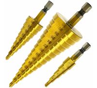 SET 3 FRESE FRESA CONICA A SCALINI / GRADINI ALLARGAFORI Ø 4÷12 + 4÷20 + 4÷32mm