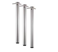 SET 3 gambe da tavolo / base di supporto - effetto acciaio inox, Ø 6 cm x 110...