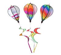 Set 3 Girandole Mongolfiera Colorate da Giardino, Decorazione Sospesa | Plastica Leggera, Design Variopinto, Movimento al Vento, per Aiuole, Aree Commerciali, Ragazzo Ragazza e Adulti
