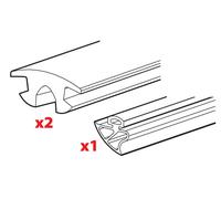 Set 3 gomme per una barra Kargo-Plus - L = 180 cm