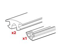 Set 3 gomme per una barra Kargo-Plus - L = 180 cm