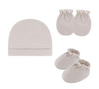 Set 3 Guanti Resistenti Ai Graffi Per Cappello E Piedino Guanti in Cotone Traspiranti Con Cuffia Set Calzini Essenziali Per Bambini Da 0 a 6 Mesi
