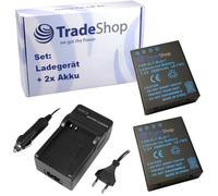 Set 3 in 1: 2 batterie agli ioni di litio + stazione di ricarica compatibile con Olympus BLH-1, OM-D E-M1 Mark II, OM-D E-M1 Mark III, OM-D E-M1X, impugnatura per batteria HLD-9