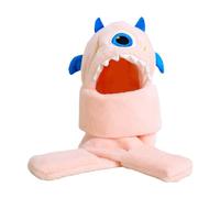 Set 3 in 1 cappello sciarpa guanti peluche cartone animato singolo occhio alieno cappuccio cappuccio paraorecchie cappucci sciarpa guanti per bambini età 3-8 anni antivento, A, Taglia unica