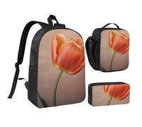 Set 3 in 1 con zaino a forma di fiore con portapranzo isolato, astuccio per matite e portapranzo leggero da 17 pollici