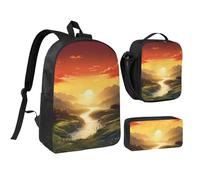 Set 3 in 1 con zaino per il pranzo isolato con astuccio portapranzo isolato, borsa leggera per laptop da 17 pollici, borsa per il pranzo a tracolla e astuccio, 3 in 1