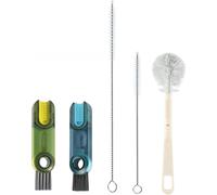 Set 3 in 1 per la pulizia di coperchi e cannucce, spazzole da 33 cm e 24,9 cm, spazzola lunga in silicone per bottiglie d'acqua, spazzola per la pulizia della cannuccia per tazze da caffè (verde, blu)