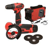 Set 3 in 1 Saldatrice inverter 400A + Mini Avvitatore + Mini Smerigliatrice 3"