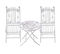 Set 3 in 1 tavolo e sedia in ferro in miniatura per case delle bambole 1/12 decorazioni per progetti artigianali e giardini accessori per case delle bambole mobili