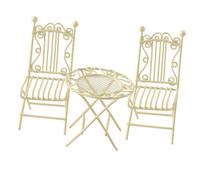 Set 3 in 1 tavolo e sedia in ferro in miniatura per case delle bambole 1/12 decorazioni per progetti artigianali e giardini accessori per case delle bambole mobili