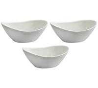 Set 3 Insalatiere 20x15,5x8 cm in Porcellana Allluminica Kaleidos Aluxina Bianche