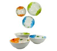 Set 3 Insalatiere Ciotole da Insalata Poke Decoro Fiori 18 - 21 - 24 cm