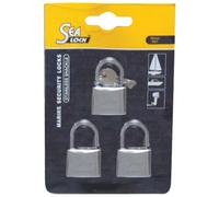 Set 3 lucchetti in acciaio inox SeaLock 30 mm