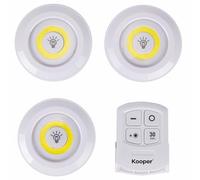 Set 3 luci con telecomando, a batteria, bianco, Kooper