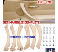 Set 3 Maniglie Interne Anteriori + Posteriori per BMW Serie 3 E90 E91 [ BEIGE ]