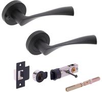 Set 3 Maniglie Porta Interne su, Bullet per le maniglie della privacy | per porte interne con chiusura a scrocco, finitura resistente alle impronte
