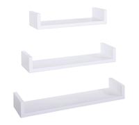 Set 3 Mensole da Parete 60-50-40x15,5x8 cm in Fibra di Legno Calamita Bianco