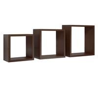 Set 3 Mensole da Parete Cubo in Fibra di Legno Incubo Wengè