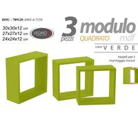 Set 3 Mensole da Parete MODULI PENSILE Moderne Design Cubo Mensola Scaffale VERD