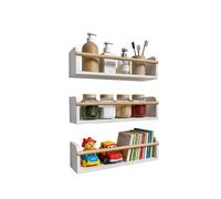 Set 3 Mensole da Parete Multiuso in Legno Resistente 40x12 cm - Portata 3kg