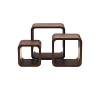 King Collection King Home M1106014/A Set 3 Pezzi Mensola Quadra Stondata Noce