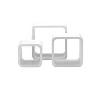 Set 3 Mensole Da Parete Quadrate Bianche