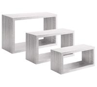 Set 3 Mensole da Parete Rettangolare in Fibra di Legno Trittico Rovere Imperiale