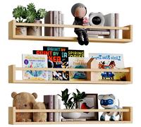 Set 3 Mensole in Legno da Parete Scaffalatura Muro Salvaspazio Scaffale Quercia