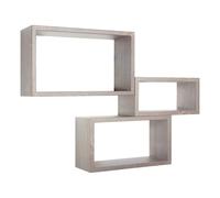 SET 3 MENSOLE RETTANGOLARI PARETE GRIGIO NUOVO SCAFFALE SALOTTO CAMERA TRITTICO