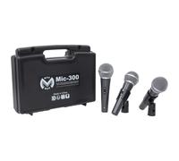Set 3 microfoni dinamici super-cardoide XLR 80Hz-15kHz - MAC MAH MIC 300 MSC-MACMIC300