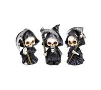 Set 3 mini angeli della morte con falce dipinti a mano halloween